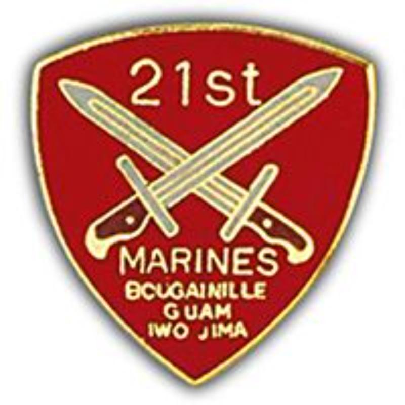 P15877 Pin - USMC, 21st Regiment - 1 in.
