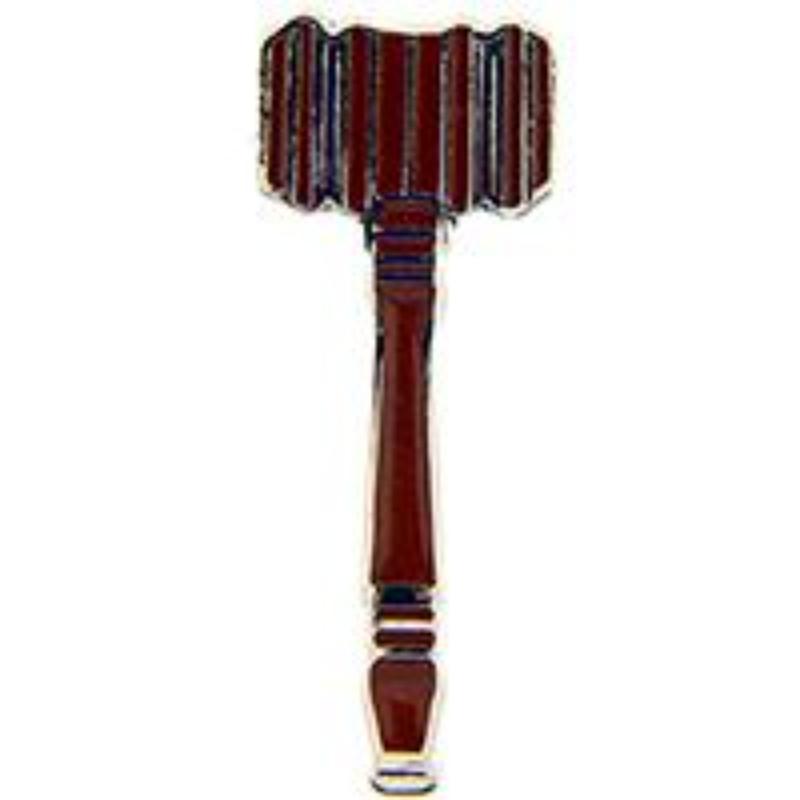 P00472 Pin - Orange, Gavel - 1 in.