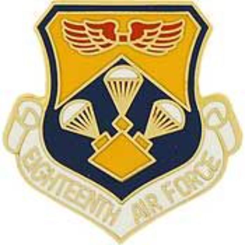 P15965 Pin - USAF, 18th, Shield - 1 in.