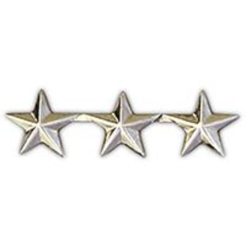 Army General Star A3 Pin - Silver - 2.63 in. - Durable Military Insignia