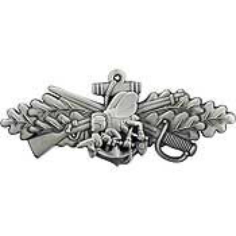 P16376 Pin - USN, Seabee, Combat WFR - Pewter - 2.75 in.