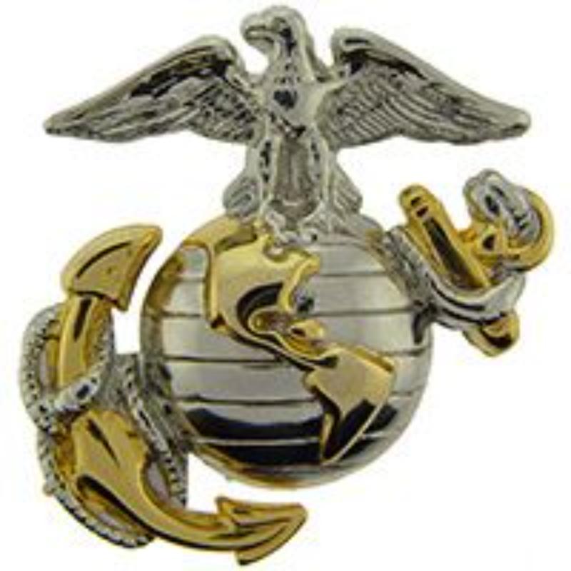 USMC C2 Emblem Pin - Gold & Silver - Medium - Durable Military Design