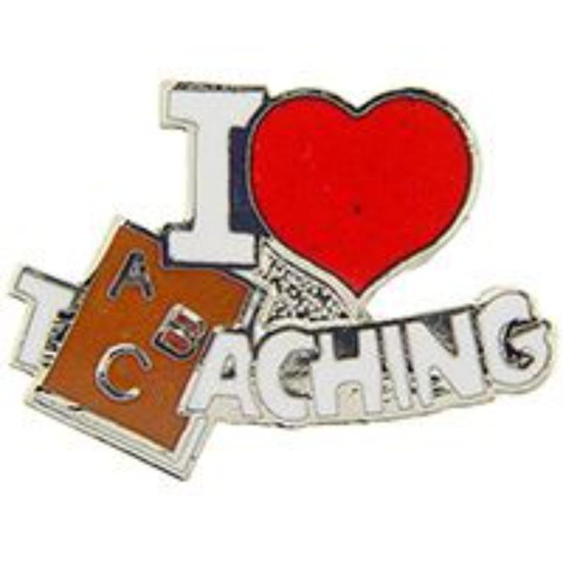 P00536 Pin - Teaching, I Heart - 1 in.