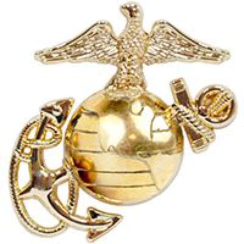 P40205 Pin - USMC, Emblem, E1 - Left - Cap - Gold - 1.63 in.