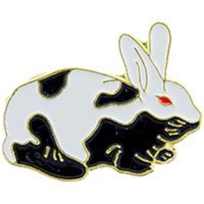 P60105 Pin - Rabbit, B&W, Spots - 1 in.