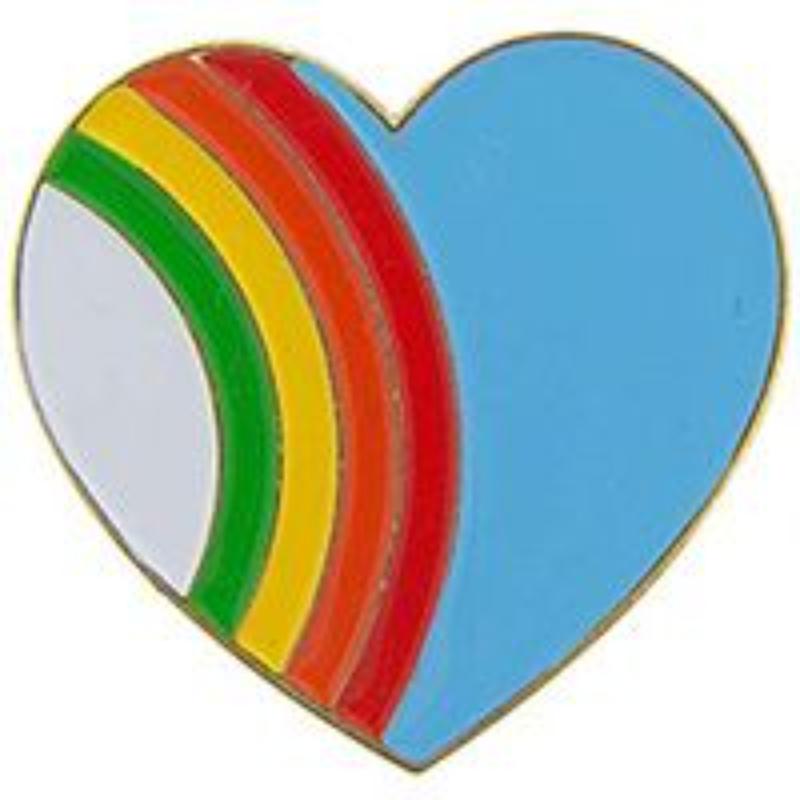 P60251 Pin - Hol, Heart, Rainbow - 1 in.