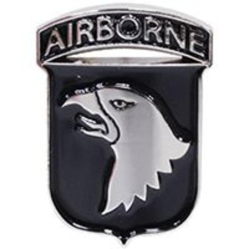 P62273 Pin - Army, 11st Airborne Division - Silver & Black - 1.125 in.