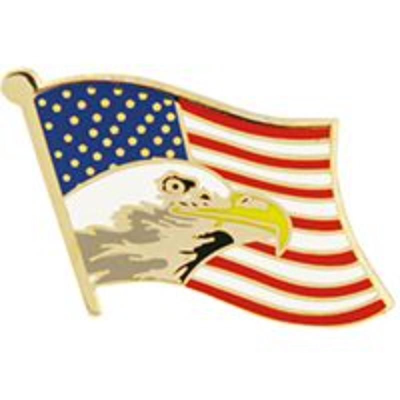 USA Flag Eagle Head Pin - Red White & Blue - 1.38 in. - Durable Design
