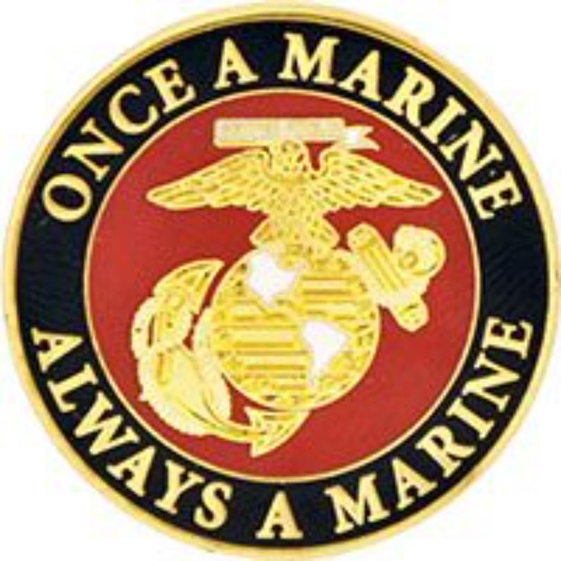 P62668 Pin - USMC Logo, Once A Marine - 1 in.