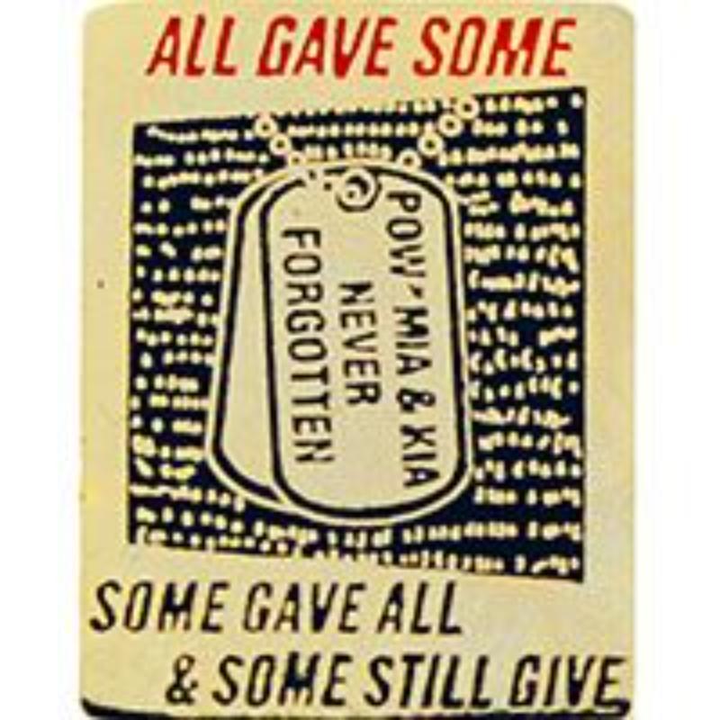 P62800 Pin - Pow Mia, Wall - Dog Tag - 1 in.