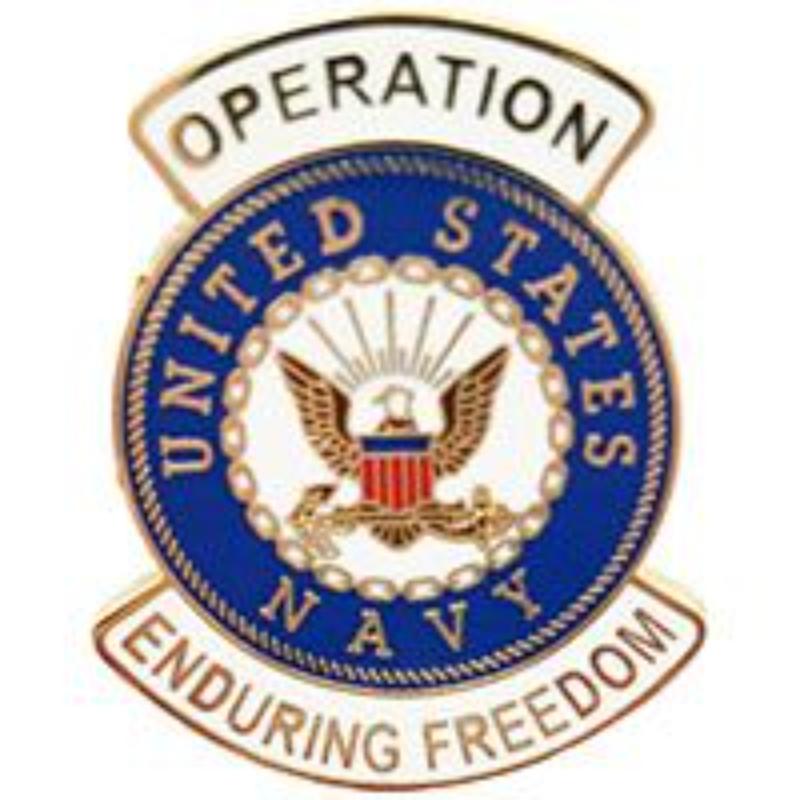 P62965 Pin - Enduring Freedom, USN Logo - 1.625 in.