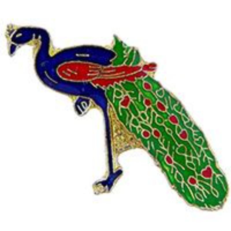 P63645 Pin - Bird, Peacock - 1 in.