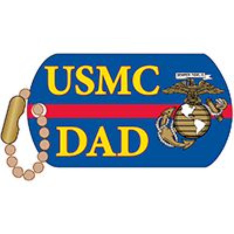 P64035 Pin - USMC Logo, Dad - Dog Tag - 1.25 in.