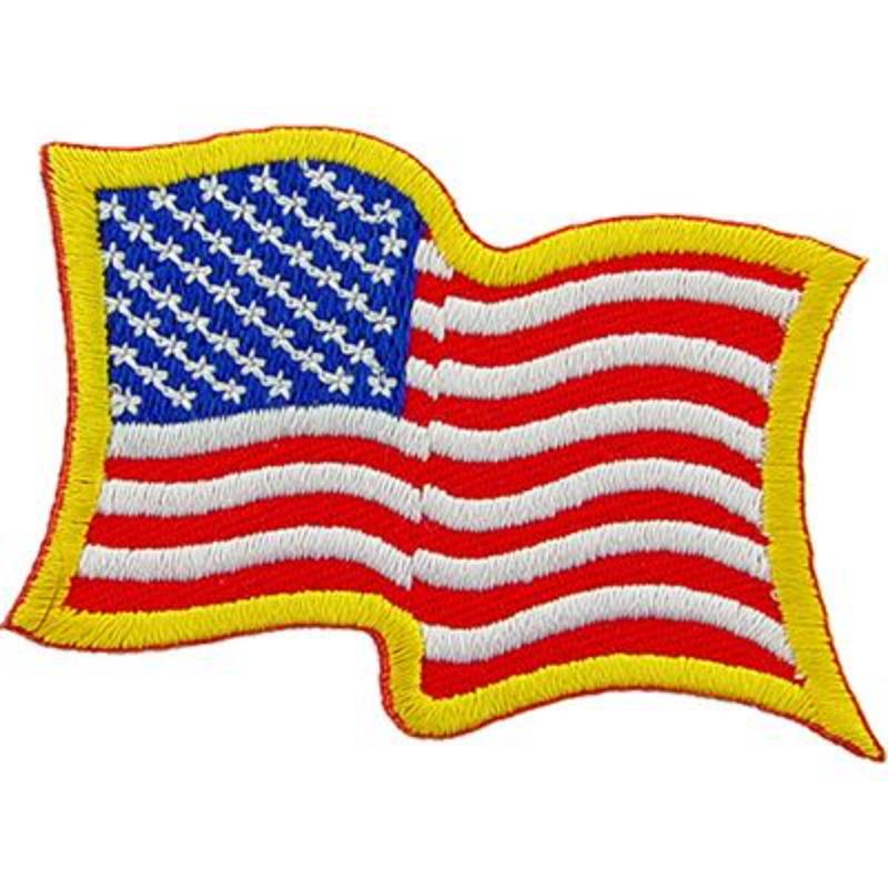 USA Flag Patch - Gold - Large - 3.25 x 2.25 in. - Durable Design
