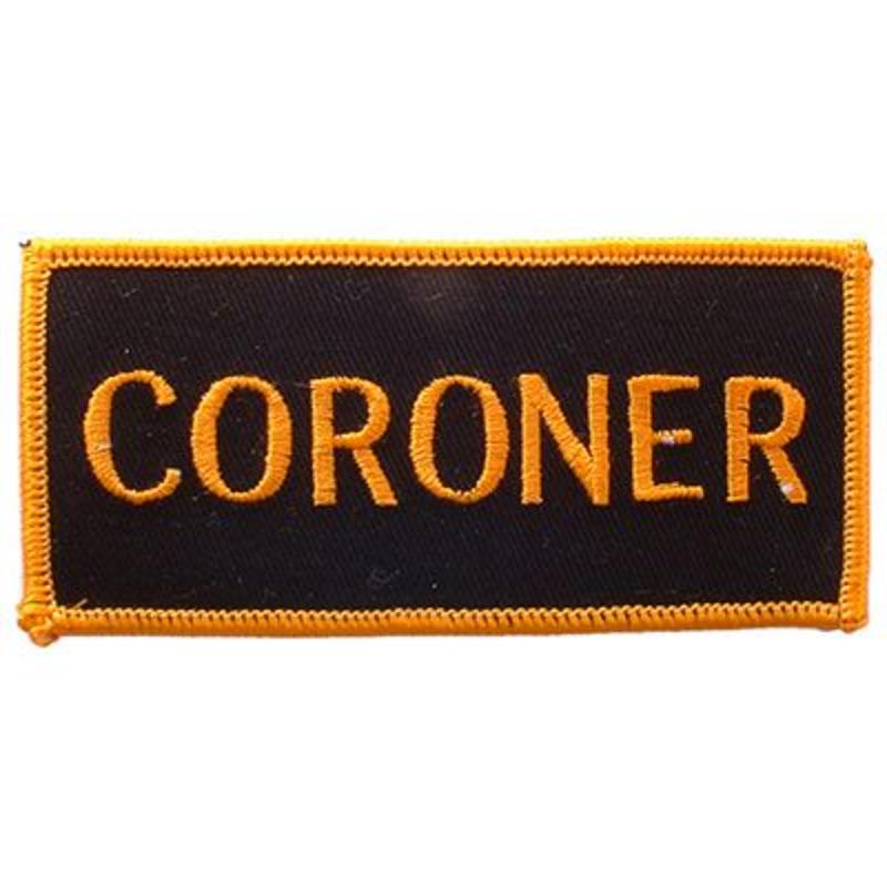 PM0216 Patch - Army, Tab, Coroner - Gold & Black - 4 in.