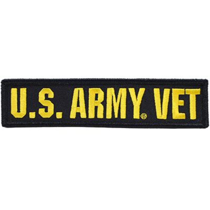 PM0240 Patch - Army, Tab, US.Army Veteran - Gold & Black - 5.5 x 1.25 in.