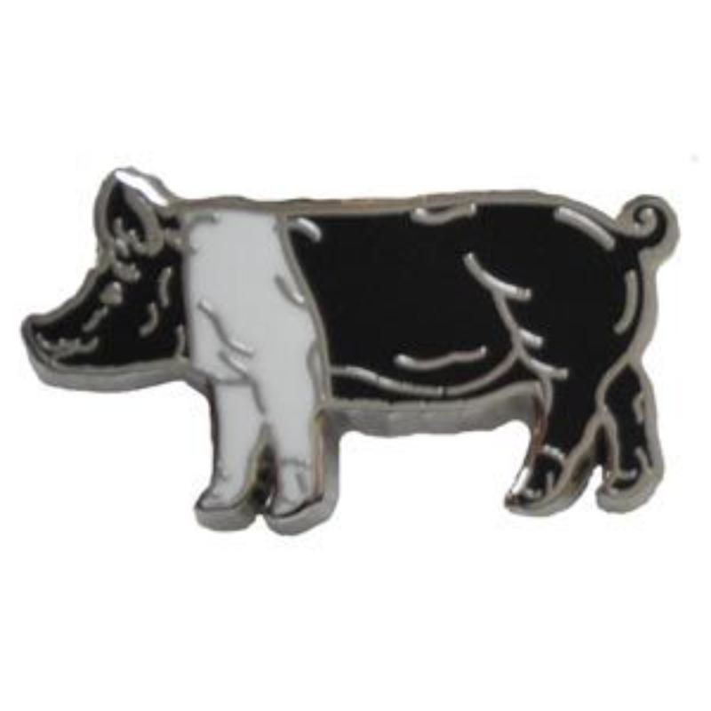 P00708 Pin - Pig, Black & White - 1 in.