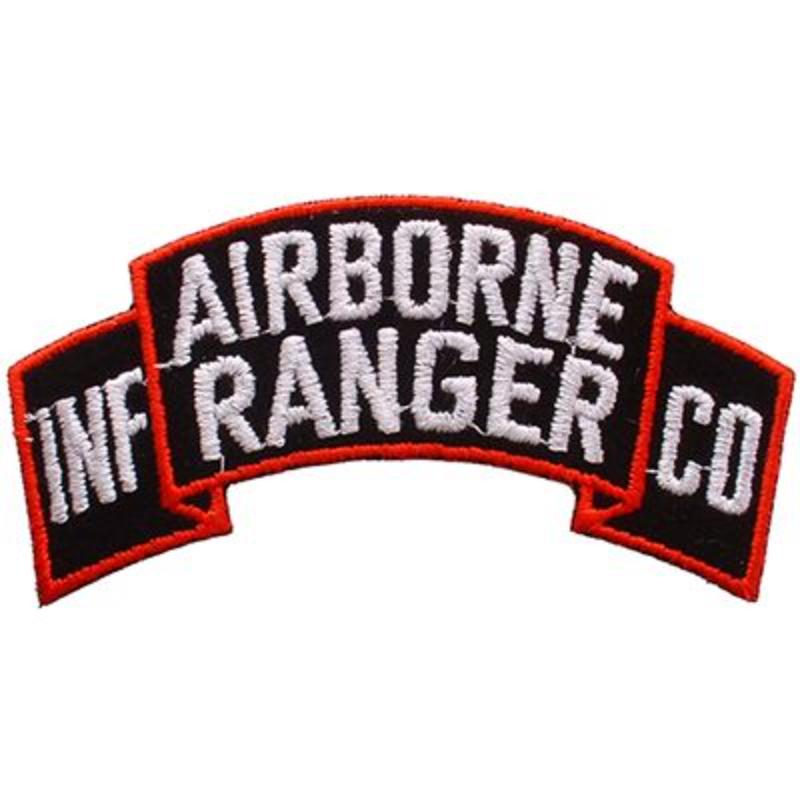 PM0334 Patch - Army, Tab, Ranger Airborne - 3.75 x 1.25 in.