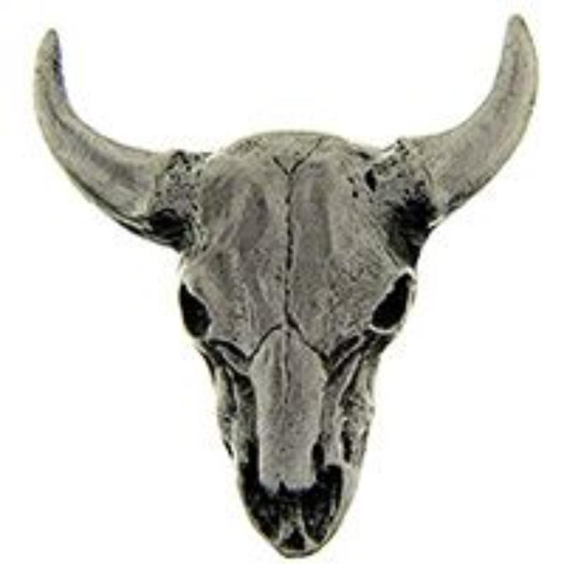 P00731 Pin - Steer Skull - Pewter - 1 in.