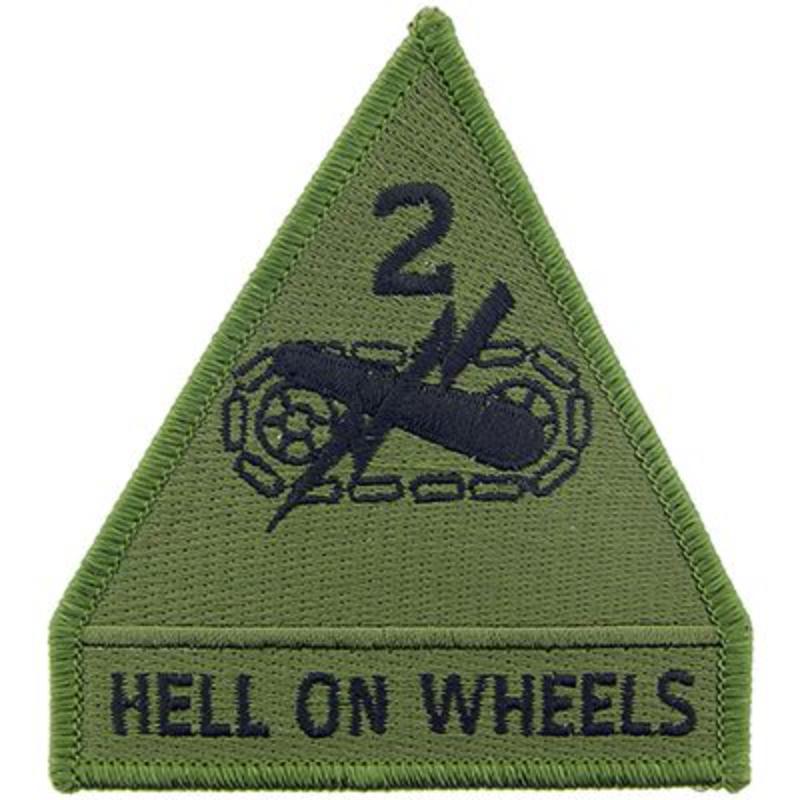 PM0698 Patch - Army, 2nd Armored Division - 3.63 in. Wide