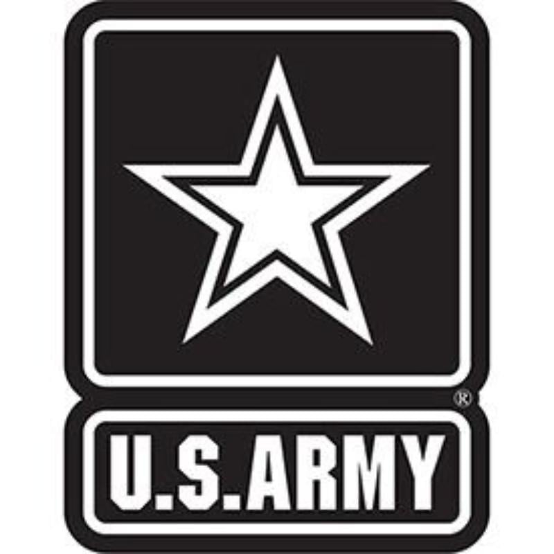PM0749 Patch - Army Logo 3S - White & Black - 3.5 in.