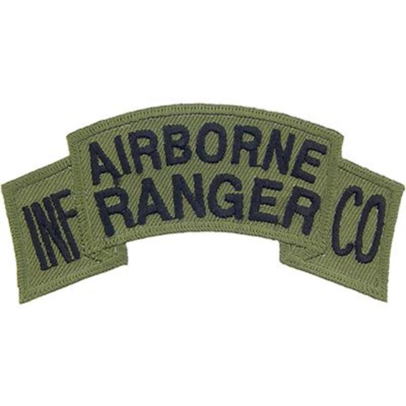 PM0891 Patch - Army, Tab, Ranger Airborne - 3.75 x 1.25 in.