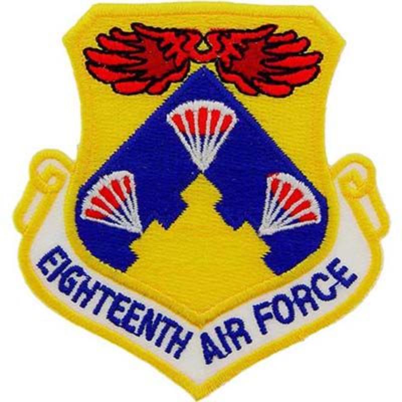 PM0918 Patch - USAF, 18th, Shield - 3.63 in.