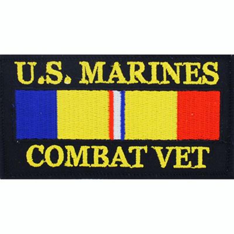 PM1296 Patch - USMC, Combat Veteran - 4 x 2.25 in.