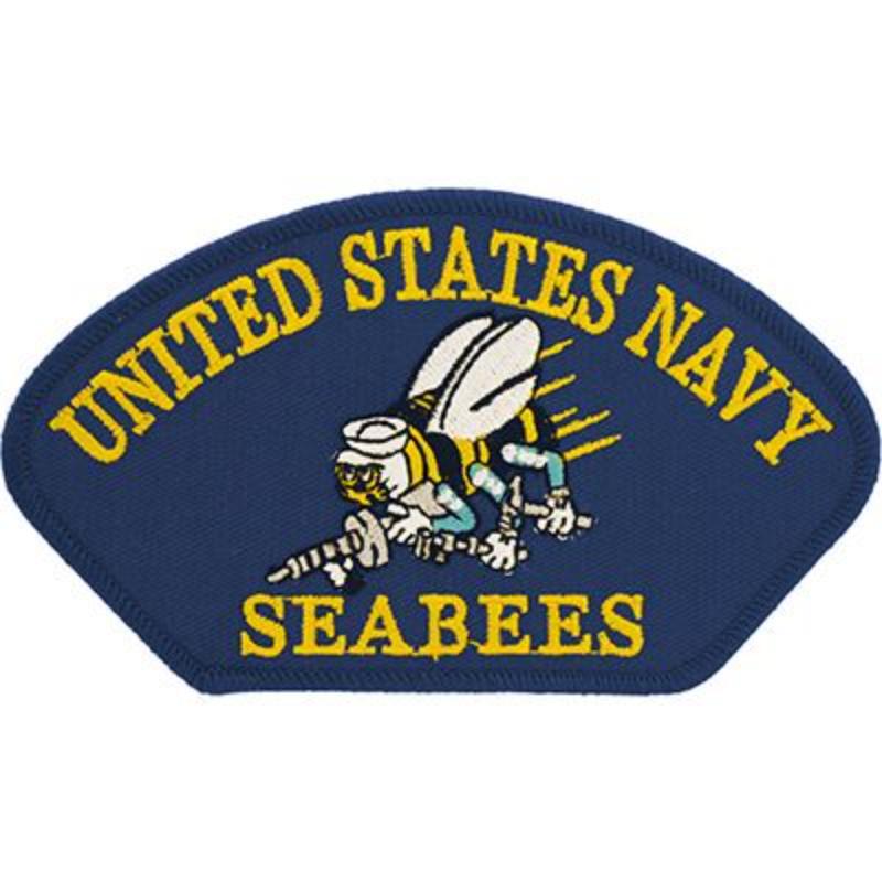 PM1429 Patch - USN, Hat, Seabees - 5.25 x 3 in.