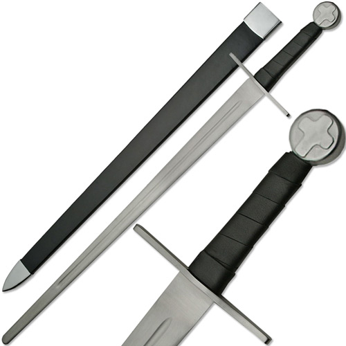 Picture of EdgeWork 901140 Knights Templar Full Tang Sword Blunt Battle Ready Medieval Cross