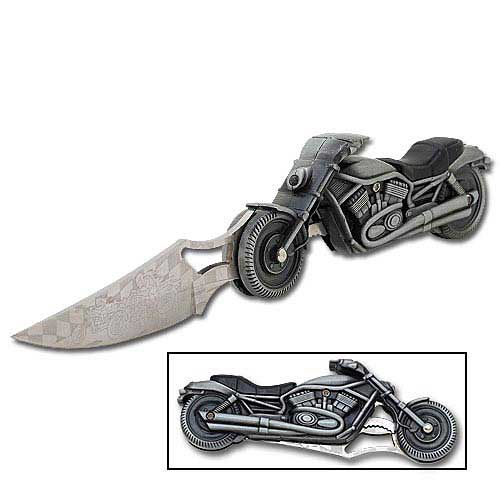 EW-2375 8 in. Motorcycle Folding Knife - Antique