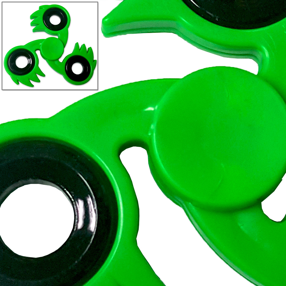 SPIKE-GN Spikester Fidget Tri-Spinner Green Fireball Focus ADHD Finger Toy EDC Stress Relief