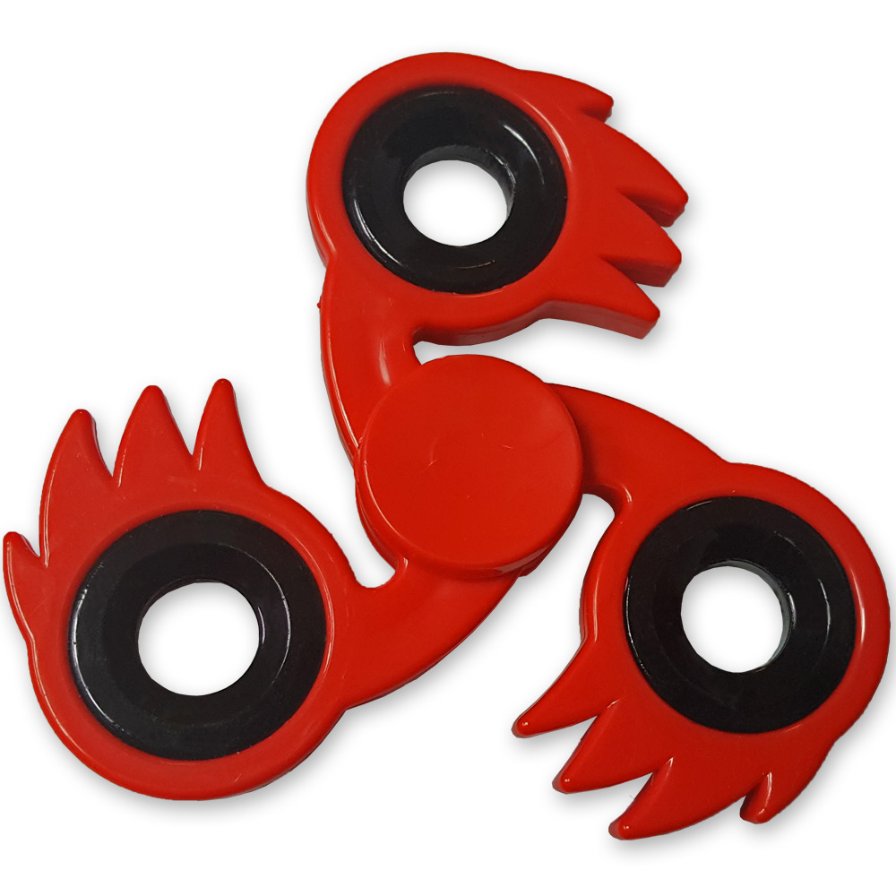 SPIKE-RD Spitfire Fidget Tri-Spinner Spike Red Fireball Focus ADHD Finger Toy EDC Stress Relief