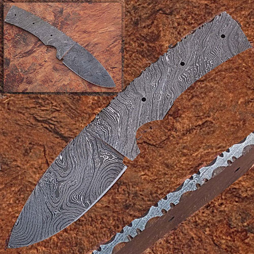 BDM-2280 Custom Made Damascus Blank Blade Full Tang Knife 3