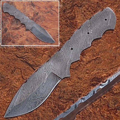 BDM-2281 Custom Made Damascus Blank Blade Full Tang Knife 2