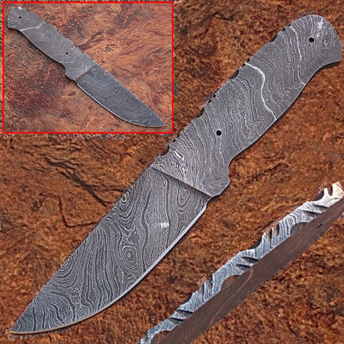 BDM-2282 Custom Made Damascus Blank Blade Full Tang Knife