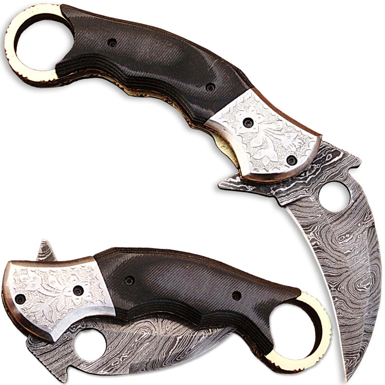 FDM-2541 Ka-Rambo Damascus Folding Knife