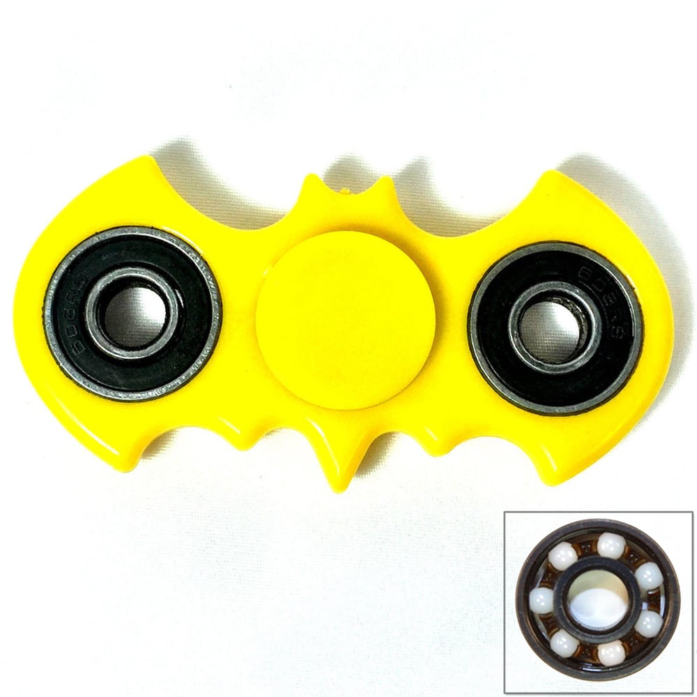 BM-YL USA Yellow Batman Style Fidget Bat Fidget Hand Spinner EDC Stocking Stuffer Toy