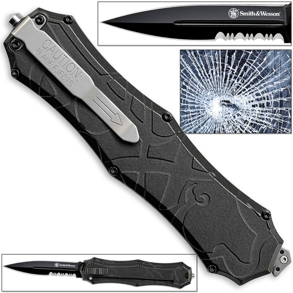 SWOTF9BS Smith & Wesson Tactical OTF Assisted Spear Point Knife