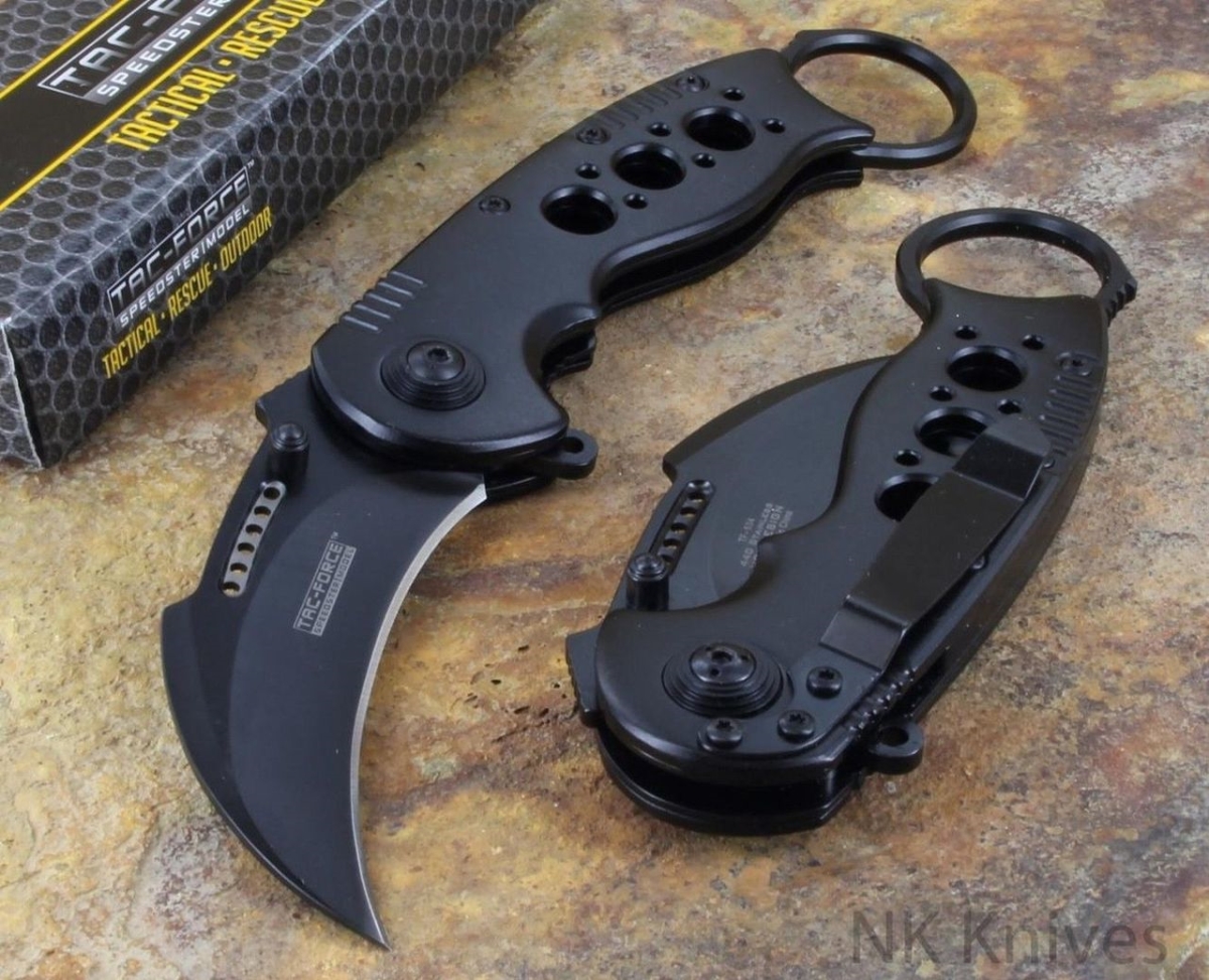 TF-534BK Tac Force Tactical Karambit Assisted Opening Speedster Folding Knife, Black