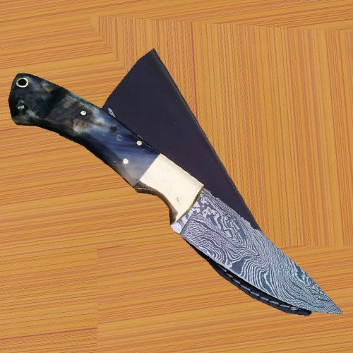 DM-030 Ram Horn Handle Damascus Steel Hunting Knife