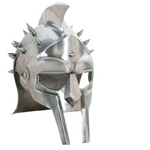 HM-0925 Gladiator Maximus Roman Spiked Helmet Functional 18 ga Carbon Steel