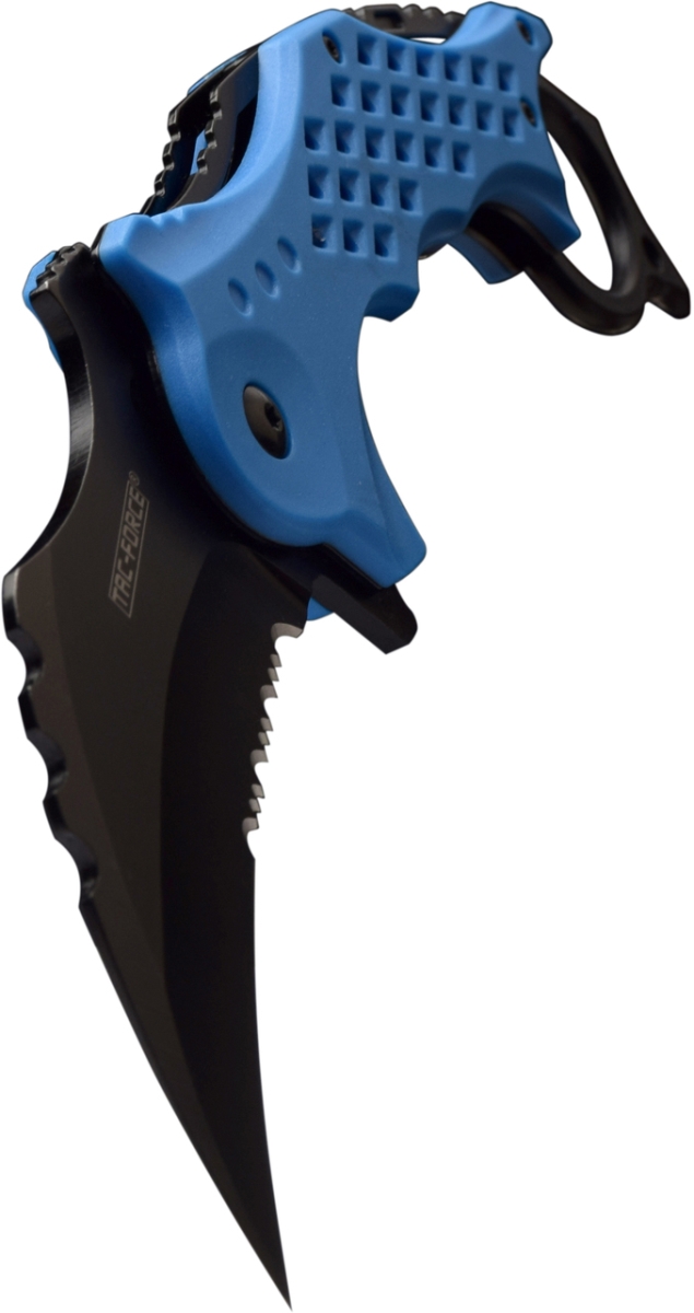 TF-945BL Tac Force Speedster Tactical Mammoth Karambit Knife, Enforcer Blue Leo