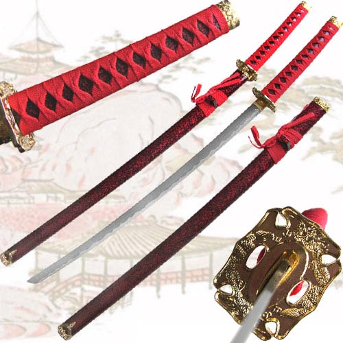 TK-748RD 37 in. Samurai Warrior Katana 1 - Gold