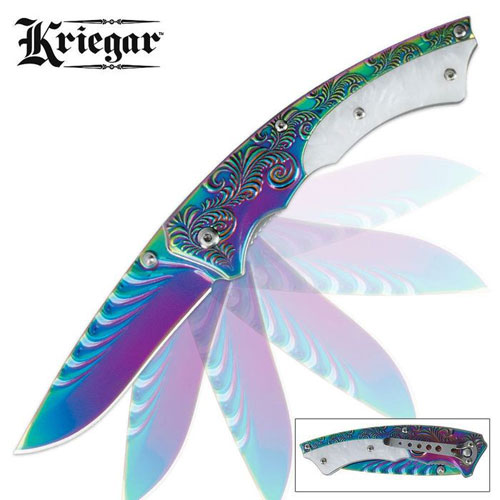 KG149 Kriegar Rainbow Titanium Assisted Open Pocket Knife