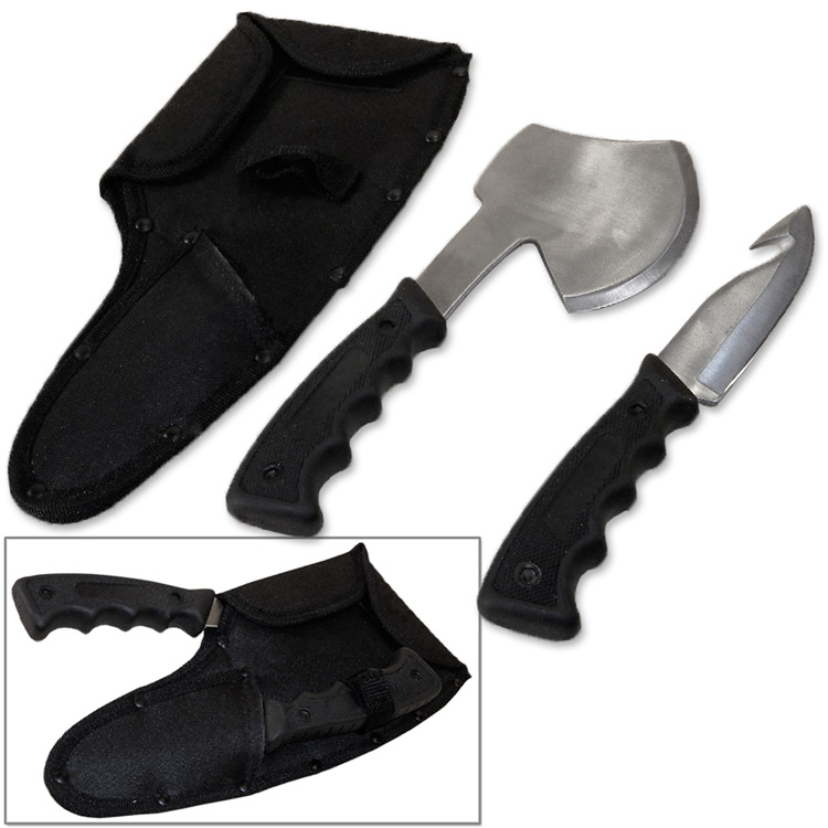 KX-100 Survival Essentials Knife Axe Hunting Combo Expedition Heavy Duty