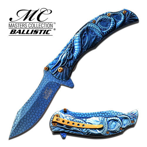 MC-A014BL MTech Dragon Fury Assisted Opening Folding Pocket Knife, Blue