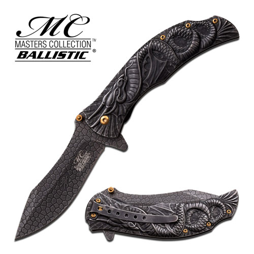 MC-A014SW MTech Dragon Fury Assisted Opening Folding Pocket Knife, Black
