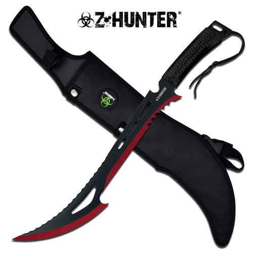 ZB-020BR 23.75 in. Red Renegade Zombie Killer Machete with Sheath