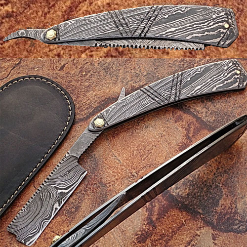 DM-2243 Custom Made Damascus Twist Pattern Full Damascus Razor